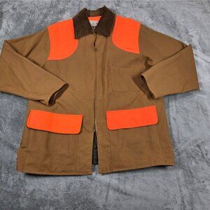 Ranger Jacket Mens XL Brown Canvas Hunting Orange Game Pocket USA Field Coat